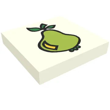Tile 2 x 2 with Fabuland Pear Print