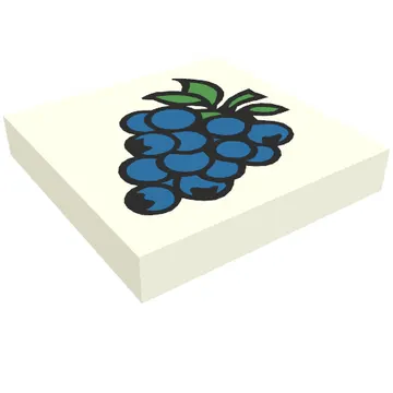 Tile 2 x 2 with Fabuland Grapes Print