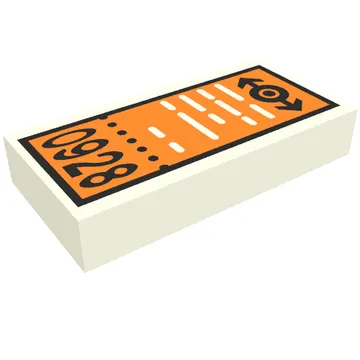 Tile 1 x 2 with Train Logo and '0928' Print