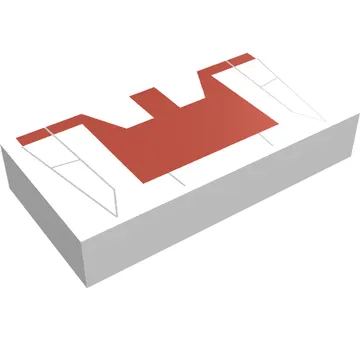 Tile 1 x 2 with Dark Red Jedi Starfighter Print