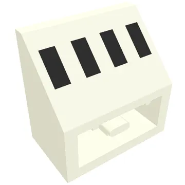 Brick Sloped Inverted 45° 2 x 2 with 4 Black Rectangles Print