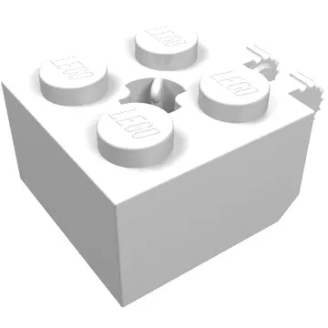 Hinge Brick 2 x 2 Locking with 2 Fingers Vertical and Axle Hole, 9 Teeth