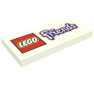 Tile 2 x 4 with LEGO Friends Logo, No Butterfly