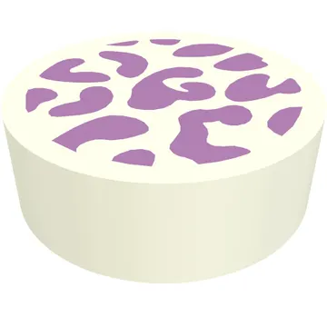 Tile Round 1 x 1 with Lavender Leopard print