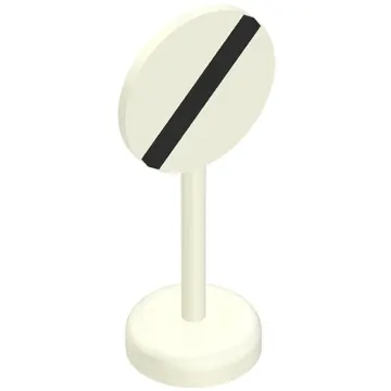 Road Sign Old Round with Black Bar Print Single Piece Unit