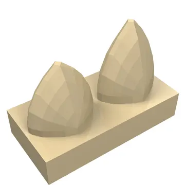 Tile Special 1 x 2 with Two Vertical Teeth / Tooth