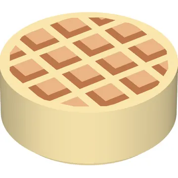 Tile Round 1 x 1 with Waffle, Medium Nougat Edges print