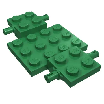 Vehicle Base 4 x 7 x 2/3 with 3 x 4 Recessed, Wheel Pins