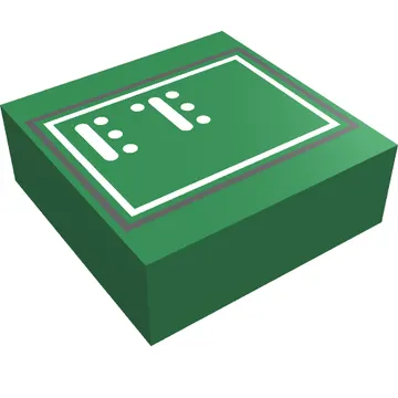 Tile 1 x 1 with White Lines and Dots Print