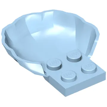 Animal Body Part, Clam / Scallop Half Shell with 4 Studs