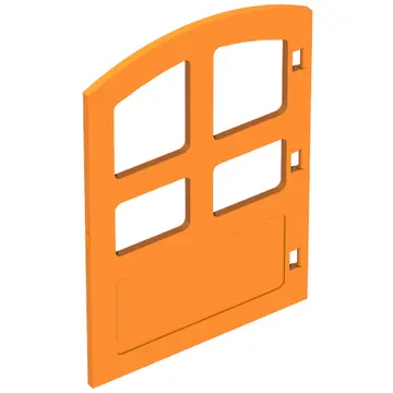 Duplo Door 1 x 4 x 4 with Four Panes, Different Size and Curved Top