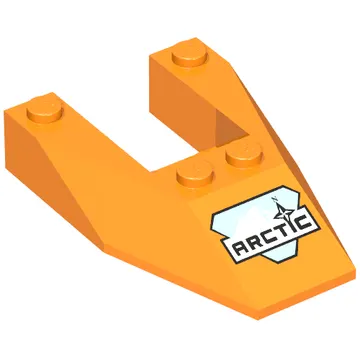 Brick Wedged, Sloped 6 x 4 Cutout, No Stud Notches with Arctic Logo Print