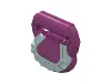 Bag / Handbag / Purse Round with Ruffle Light Aqua Print