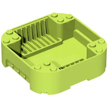 Pod, Square Rounded Corners, Back, 8 x 8 x 2, Corner Studs, and Recessed Slots