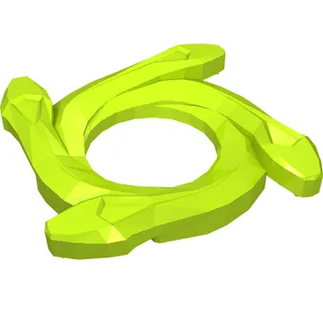 Ring 4 x 4 with 2 x 2 Hole and 4 Snake Head Ends (Ninjago Spinner Crown)