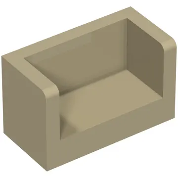 Panel 1 x 2 x 1 with Rounded Corners and 2 Sides