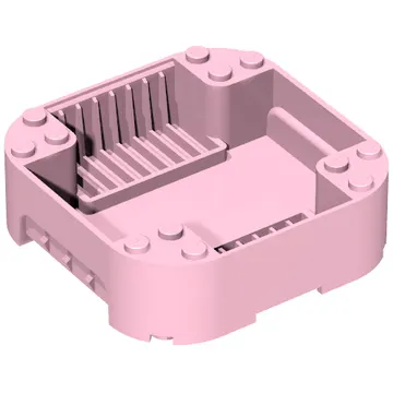 Pod, Square Rounded Corners, Back, 8 x 8 x 2, Corner Studs, and Recessed Slots