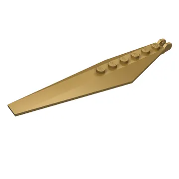 Hinge Plate 1 x 12 Locking with Angled Side Extensions and Tapered Ends, 7 Teeth
