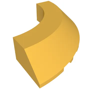 Brick Round Corner 5 x 5 x 1 Slope, Bottom Cut Outs, No Studs, Flat Top
