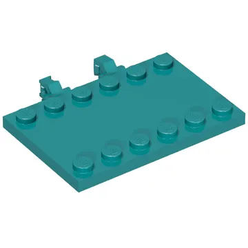 Hinge Plate 4 x 6 with Two 1 x 6 Studs and Recessed 2 x 6 Middle