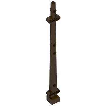 Boat, Mast 2 x 2 x 20 with Holes - Side Aligned x shape Axle Hole, + Orientation