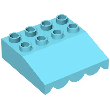 Duplo Roofpiece Slope 33 4 x 4 with Awning Overhang with 9 Bottom Tubes