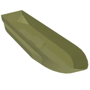 Boat Hull 51 x 12 x 6 with Side Bulges