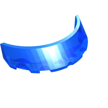 Windscreen 3 x 6 x 1 Curved with 2 Circular Stud Holders in Bottom