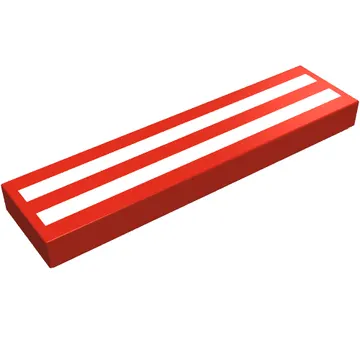 Tile 1 x 4 with White Horizontal Stripes Print