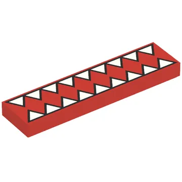 Tile 1 x 4 with White Triangles Print (Venom)