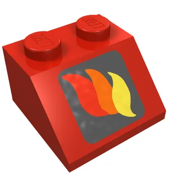 Brick Sloped 45° 2 x 2 with Fire Logo Print