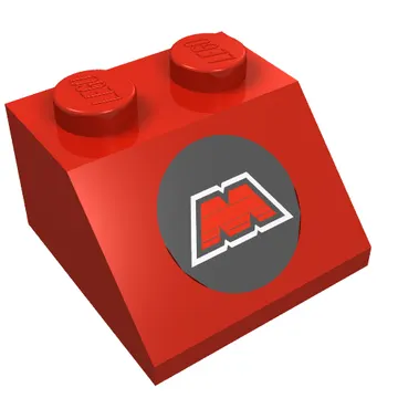 Brick Sloped 45° 2 x 2 with MTron Logo Print
