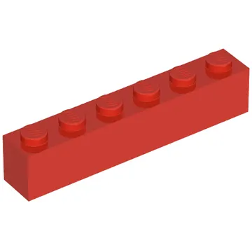 Brick 1 x 6 without Bottom Tubes, with 2 Raised Cross Supports