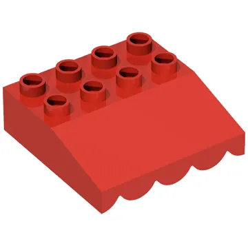 Duplo Roofpiece Slope 33 4 x 4 with Awning Overhang with 9 Bottom Tubes