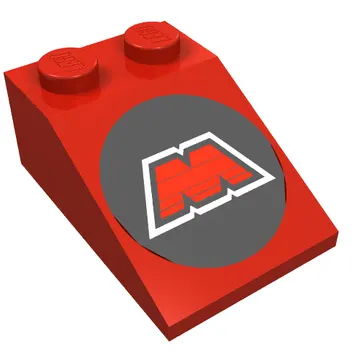 Brick Sloped 33° 3 x 2 with MTron Logo Print