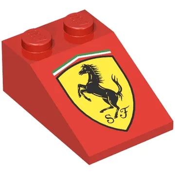 Brick Sloped 33° 3 x 2 with Ferrari Logo Print