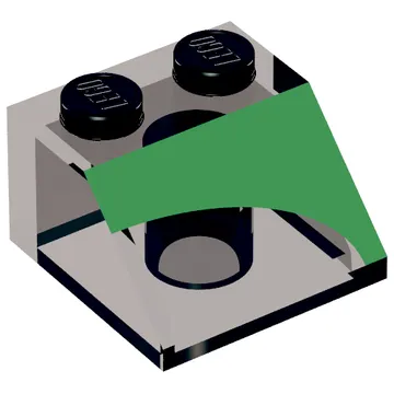 Brick Sloped 45° 2 x 2 with Right Green Inverse 1/4 Disc Print