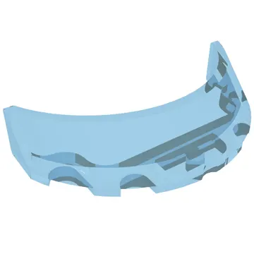 Windscreen 3 x 6 x 1 Curved with Rectangular Stud Holder in Bottom