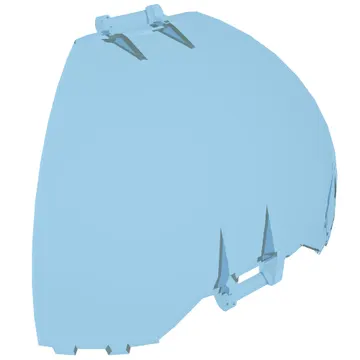 Panel Curved, Quarter, with Bars at Each End