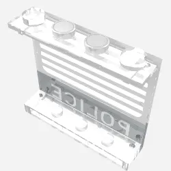 Panel 1 x 4 x 3 - Solid Studs with Black 'POLICE' Bar and White Stripes Print