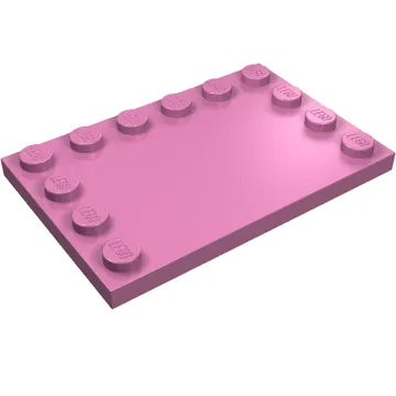 Plate Special 4 x 6 with Studs on 3 Edges