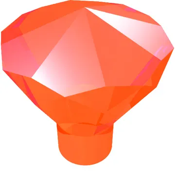 Rock 1 x 1 Jewel / Gem 24 Facet