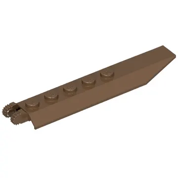 Hinge Plate 1 x 8 Locking with Angled Side Extensions, Rounded Plate Underside, 9 Teeth