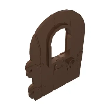 Door 1 x 4 x 6 Round Top with Window and Keyhole, Non Reinforced Edge