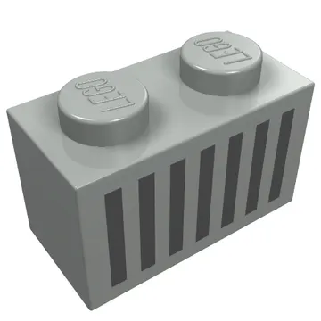 Brick 1 x 2 with Black Grill Print