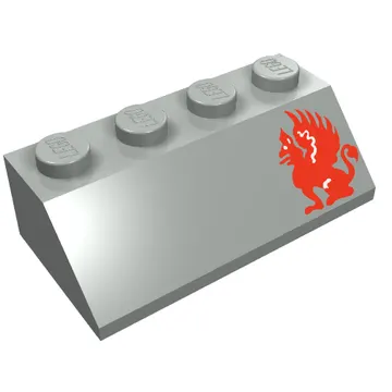 Brick Sloped 45° 2 x 4 with Red Dragon Right Print