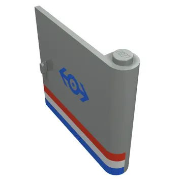 Door 1 x 5 x 4 Right with Red/White/Blue Stripe & Blue Train Logo Print
