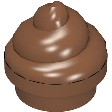 Plate Round 1 x 1 Swirled Top / Poo