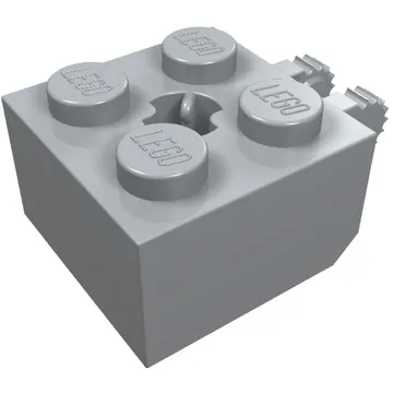 Hinge Brick 2 x 2 Locking with 2 Fingers Vertical and Axle Hole, 9 Teeth