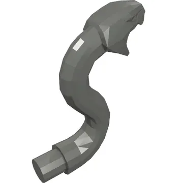 Animal, Snake Head with Open Mouth, Fangs and Curved Neck with Bar